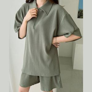 [리빌모아]남여공용 여름 골지 카라티 상하 세트 5C-SETH-Q054-