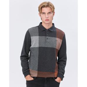 닥스 골프 남성 24FW 가격인하스테디셀러빅 체크 코튼 긴팔 폴로티셔츠 (CHARCOAL GRAY) WGTS4D105CG