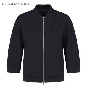 [세인트앤드류스] 여성 백 셔링 라인 집업 티셔츠 821E3TF115_BK