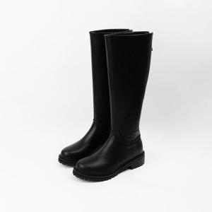 [신난다슈] 여성 롱부츠 4cm 여자 롱 워커 부츠 발편한 통굽 둥근코 낮은굽 MRO255193 블랙