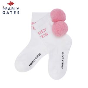 [파리게이츠] 파리게이츠 여성 탈착 폼폼 배색 로고 중목 양말 521E3SC003_WH