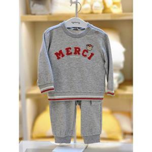 아가방 세이브존02 그레이 심플  맨투맨 상하세트 02s531003