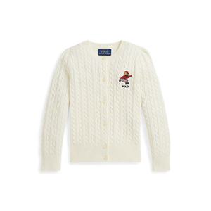 폴로 키즈 여아 2-6세 폴로 베어 미니 케이블 코튼 카디건(CWPOSWER6820549100)