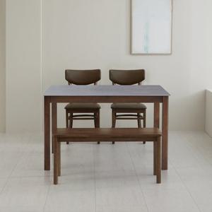 베스트리빙 앨빈 월넛 베이 1200 4인 세라믹 식탁세트(벤치형)