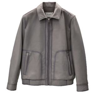 오일브러쉬 프리미엄그레이 양가죽평에리자켓 MUEJN4F9101