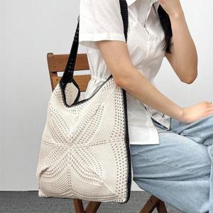 [잇백잇슈] 스퀘어니트숄더백 심플 캐주얼 가벼운