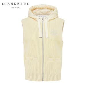 [세인트앤드류스] 여성 심폴 패치 구스 다운 믹스 방풍 후드 집업 베스트