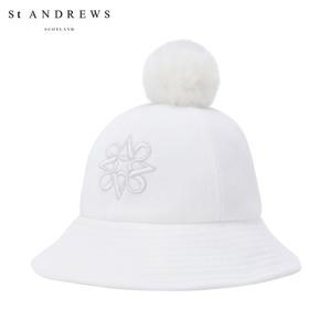 [세인트앤드류스] 여성 별 심볼 자수 폼폼 리본 버킷햇 821E4CP089_WH