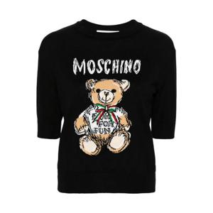 모스키노 테디 베어 인타르시아 크롭 스웨터 V09250502