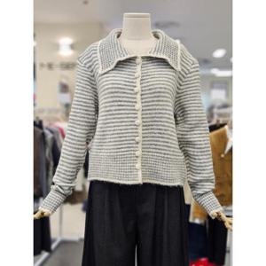 오조크 세이브존01 배색 하이넥 단가라 긴팔가디건 FOTWCGK542P