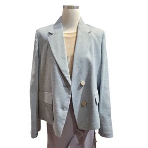 [쥬크]앞슬릿 블렌드 잔 체크 하프 자켓    Z252MSF104