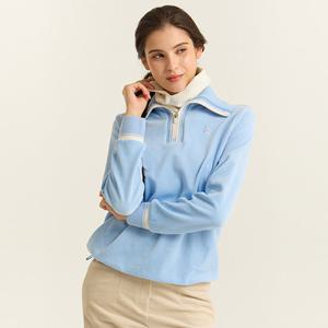 [먼싱웨어]여성 세일러 카라 반집업 티셔츠 라이트블루 MQ422LTLO1