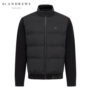 [세인트앤드류스] 남성 구스 다운 블록 집업 방풍 니트 가디건 811E4SD005_BK