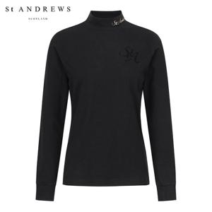 [세인트앤드류스] 여성 STA 플로킹 로고 모크넥 베이스레이어 821E3TSA31_BK