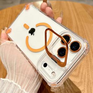 아이폰17 에어 프로 맥스 맥세이프투명컬러범퍼메탈거치대케이스