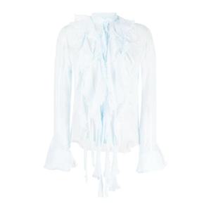 25 FW 에르마노설비노 실크 러플 시스루 셔츠 D422K710QEL TP444340171