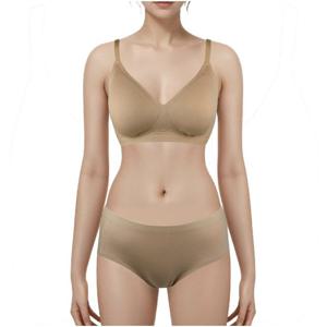 [비비안(언더웨어)]무봉제 골지 퓨징 노와이어 브라 팬티세트 2컬러 택 1 (BR1996ABP1996A)
