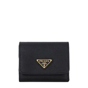 프라다 25FW 블랙 삼각로고 사피아노 반지갑 1MH043 QHH F0002