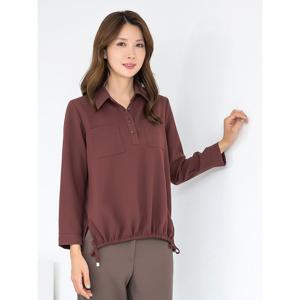 [모슬린]엄마옷 카라반오픈스트링무지블라우스 509FGH175 마담/