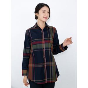 [모슬린]엄마옷 모던 체크 면 셔츠 515FGH472 마담/중년여성/빅
