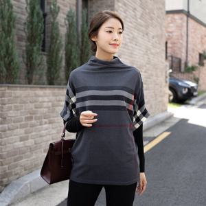 [모슬린]엄마옷 가오리 반폴라 티셔츠 515FGH320 마담/중년여성/