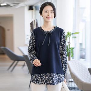 [모슬린]엄마옷 면 플라워 프릴 블라우스 515FGH175 마담/중년여