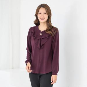 [모슬린]엄마옷 라운드 겉기모 프릴 블라우스 510FGH119 마담/중