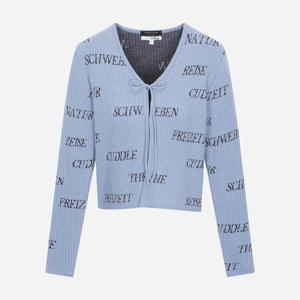 [써스데이아일랜드]타이포 전판 자카드 골지 가디건 T256MCD901W