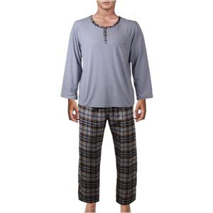 [비비안(언더웨어)]남성 스판 선염 면기모 홈웨어 상의 하의 세트-BS(EZ2950EZ2950P)