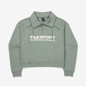 휠라 여성 빅로고 면혼방 하이넥 맨투맨 FS2POF3171F_DMI