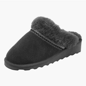 [베어파우(슈즈)][여성] ANAIS 아나이스 4CM 웨지 양털 슬리퍼 차콜 K3005004RD-W