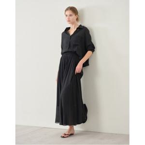 [탱커스]페미닌 루즈핏 긴팔 셔츠 롱 스커트 셋업 (TX2OP022L0)