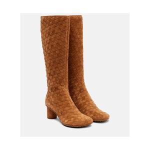 보테가베네타 Atomic 인트레치아토 스웨이드 니하이 부츠 P01126428