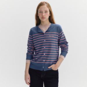 [마리끌레르][정가69,000]오리진 로고 스트라이프 가디건(MAFCKC15MBL)