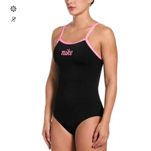 나이키스윔 NESSG033-001 여성 오리진스 쉐도우 스우시 레이서백 로우 레그 컷 블 - 여성 수영복
