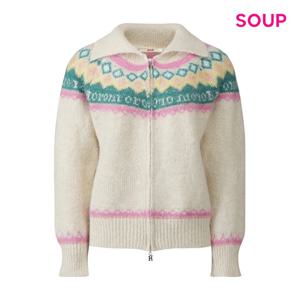 SOUP  컬러풀 노르딕 카라 집업 가디건 (S5AGD24)