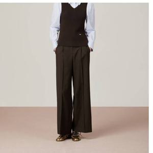 [듀엘]하이웨스트 버튼 포인트 체크 팬츠 D254MSA037