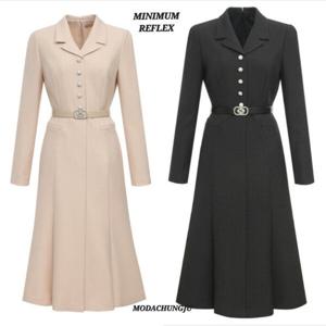 [미니멈]MD 카라넥 버튼 포인트 머메이드 원피스  MD MYAAWO1180