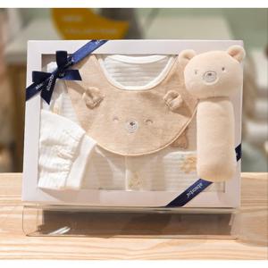 압소바 HK(아기선물)새싹곰 오가닉 우주복 막대딸랑이세트(26년SS) (2A1110614)