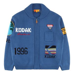코닥 골드모먼트 아카이빙 니트 집업 자켓 K6123LKO11BLU