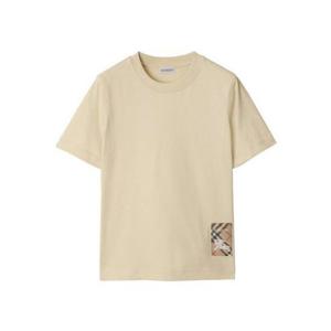 버버리 체크 라벨 코튼 티셔츠 반팔 8103506