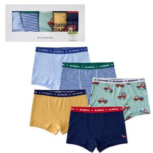 [블루독8-키즈] 26SS MU 자동차사각5종팬티세트 뱀부 내의속옷 이너웨어 언더 두돌선물 초등 2691051004
