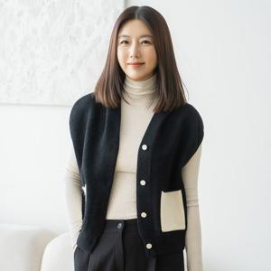 엄마옷 마담4060 여성 데일리 조끼후드포켓니트-ZVE2601012-