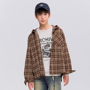 [오션스카이] 공용 멀티 체크 후드 셔츠-FAJB5403B08