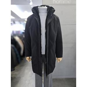 바쏘옴므 세이브존03 바쏘옴므 남자 겨울 블랙 후드 위즐FUR 구스 롱 점퍼 WSATZ4UA54A