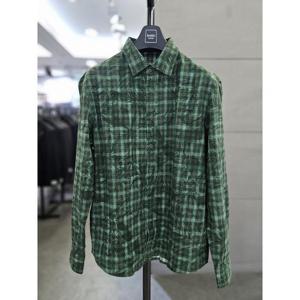 바쏘옴므 세이브존03 바쏘옴므 남자 가을 겨울 남방 그린 프린팅 긴팔 셔츠 WSAGZ3TT34A