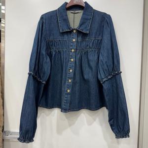 [르니앤맥코이]러블리 주름 데님블라우스MN04BL407_YS