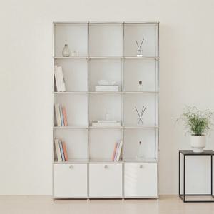 포스트모던 발렌 3X5 미드센츄리 거실 책장 1200 5단 C3 (3도어)