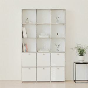 포스트모던 발렌 3X5 미드센츄리 거실 책장 1200 5단 C3 (6도어)