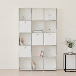 포스트모던 발렌 3X5 미드센츄리 모듈 책장 1200 5단 C3 (4도어)